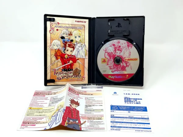 Interior del juego Tales of Symphonia (JAP) para PlayStation 2 con disco y manual