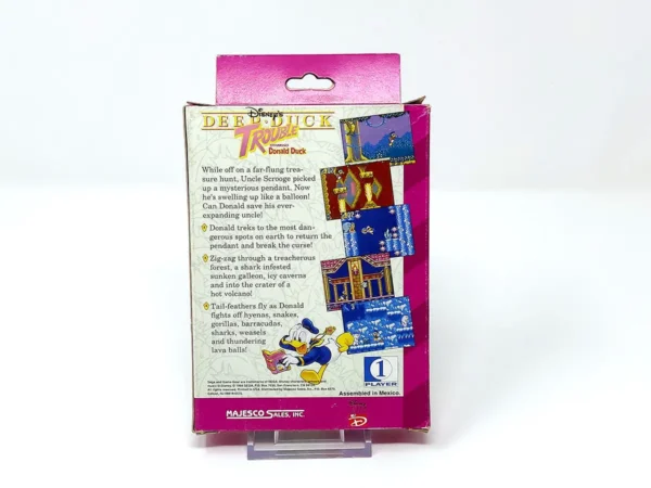 Interior del juego Deep Duck Trouble Starring Donald Duck (USA) para Sega Game Gear con disco y manual