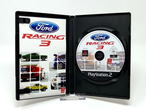 Interior del juego Ford Racing 3 (POR) para PlayStation 2 con disco y manual