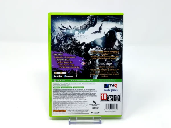 Parte trasera de Darksiders Collection (ESP) para XBOX 360, edición PAL España