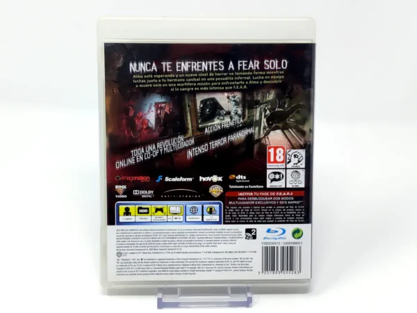 Parte trasera de F.3.A.R. (ESP) para PlayStation 3, edición PAL España