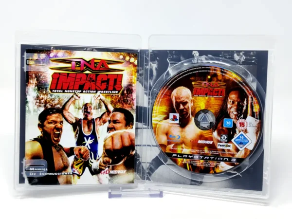 Interior del juego TNA Impact! Total Nonstop Action Wrestling (ESP) para PlayStation 3 con disco y manual