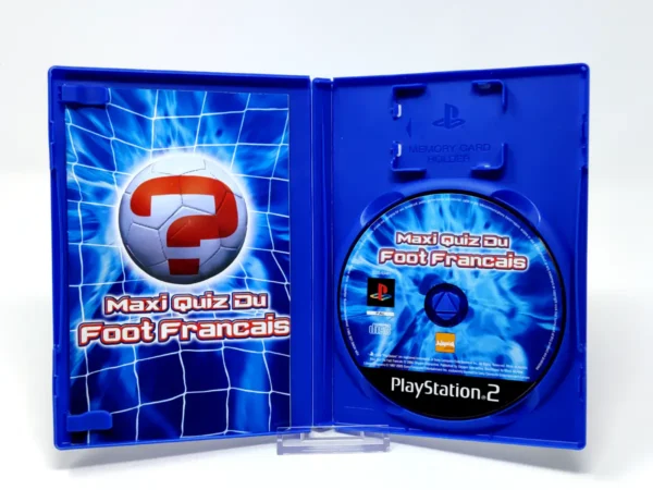 Interior del juego Maxi Quiz du Foot Français (FRA) para PlayStation 2 con disco y manual
