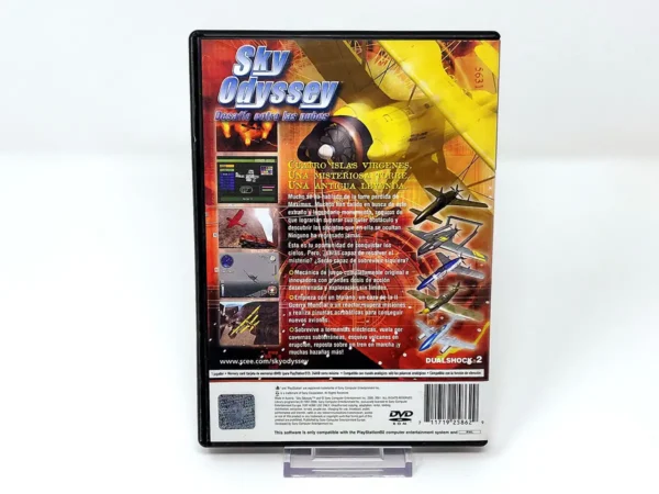 Parte trasera de Sky Odyssey (ESP) para PlayStation 2, edición PAL España