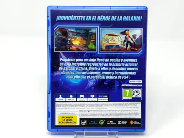 Parte trasera de Ratchet & Clank (ESP) (PS Hits) para PlayStation 4, edición PAL España