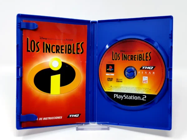 Interior del juego Disney/Pixar Los Increíbles (ESP) para PlayStation 2 con disco y manual