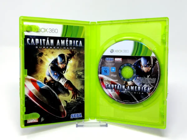 Interior del juego Capitán América: Supersoldado (ESP) para XBOX 360 con disco y manual