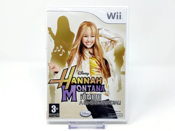 Portada de Disney Hannah Montana: ¡Únete a su Gira Mundial! (ESP) (Precintado) para Nintendo Wii, edición PAL España, de segunda mano