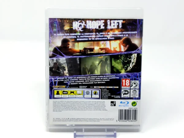 Parte trasera de Resident Evil 6 (ESP) para PlayStation 3, edición PAL España