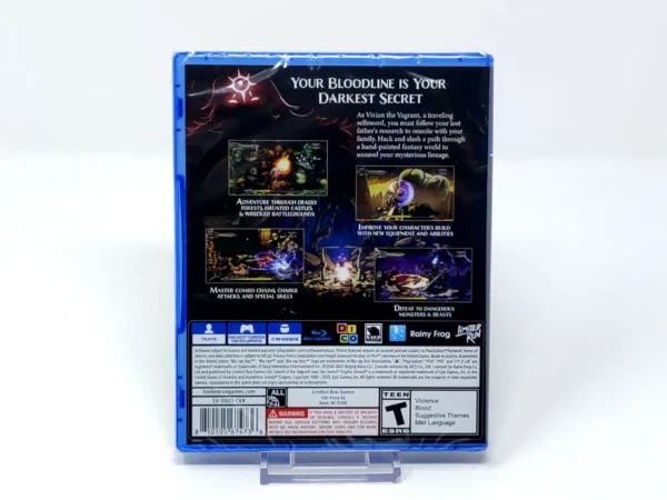 Parte trasera de Sword of the Vagrant (USA) (Limited Run) (Precintado) para PlayStation 4, edición NTSC USA