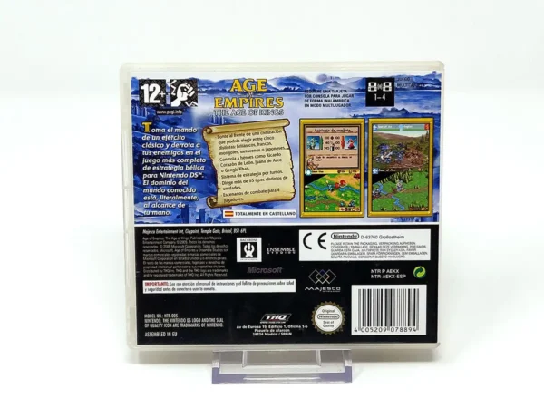 Parte trasera de Age of Empires: The Age of Kings (ESP) para Nintendo DS, edición PAL España