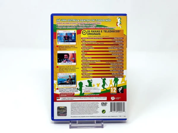 Parte trasera de SingStar Portugal Hits (POR) para PlayStation 2, edición PAL Portugal