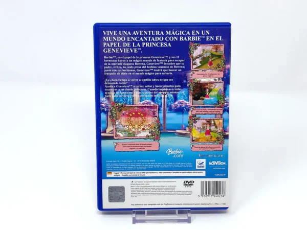 Parte trasera de Barbie en las 12 Princesas Bailarinas (ESP) para PlayStation 2, edición PAL España