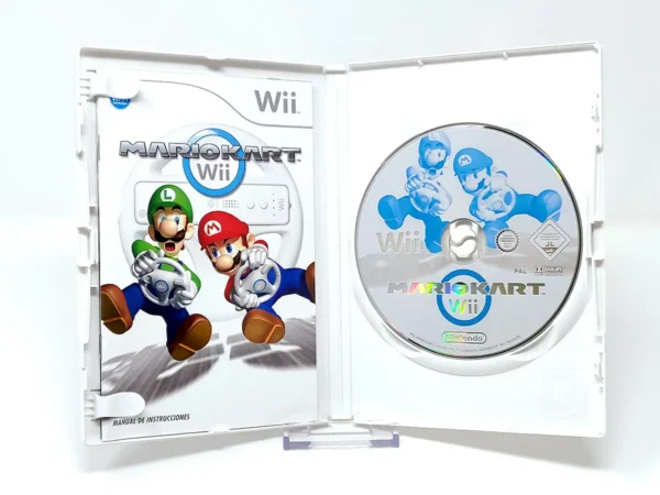 Interior del juego Mario Kart Wii (ESP) para Nintendo Wii con disco y manual