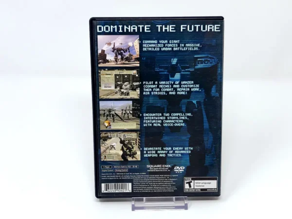 Parte trasera de Front Mission 4 (USA) para PlayStation 2, edición NTSC USA