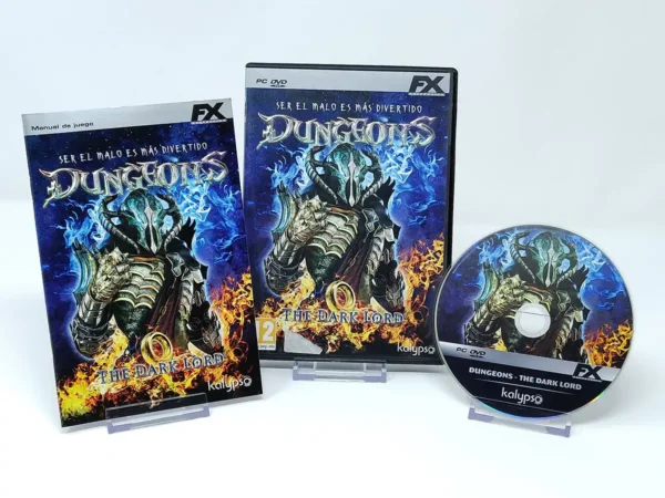 Interior del juego Dungeons: The Dark Lord (ESP) para PC con disco y manual