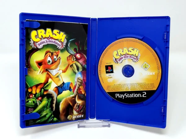 Interior del juego Crash: Guerra al Coco-Maniaco (ESP) para PlayStation 2 con disco y manual
