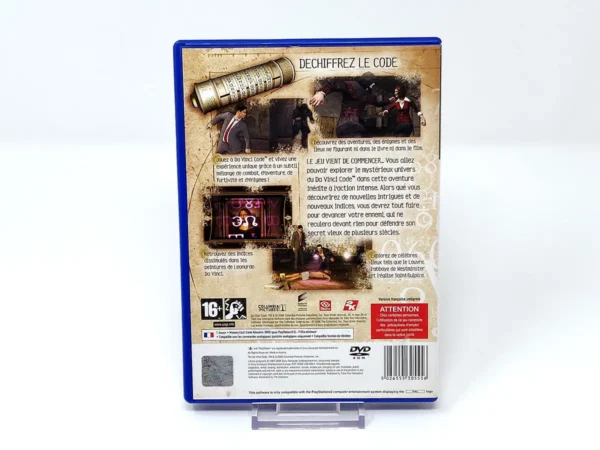 Parte trasera de The Da Vinci Code (FRA) para PlayStation 2, edición PAL Francia