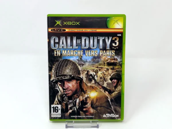 Portada de Call of Duty 3: En Marche vers Paris (FRA) para XBOX, edición PAL Francia, de segunda mano