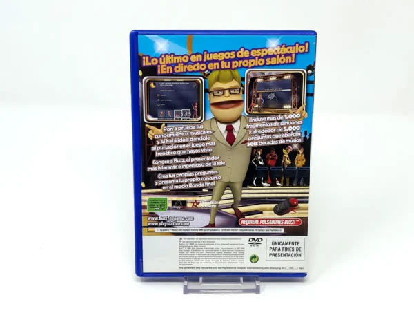 Parte trasera de Buzz! El Gran Concurso Musical (ESP) (Promo) para PlayStation 2, edición PAL España