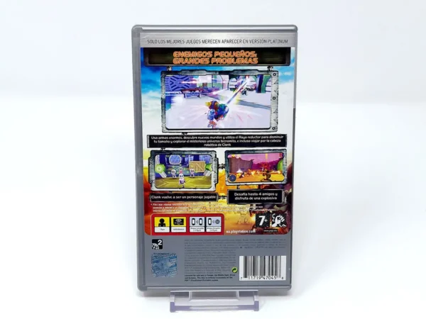 Parte trasera de Ratchet & Clank: El Tamaño Importa (ESP) (Platinum) para PSP, edición PAL España