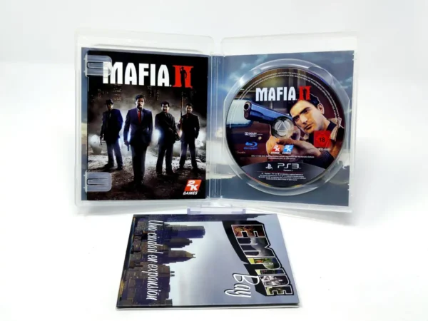 Interior del juego Mafia II (ESP) (Versión 1) para PlayStation 3 con disco y manual