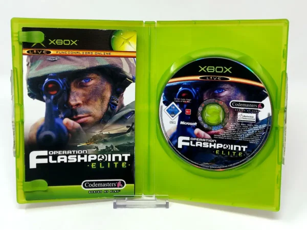 Interior del juego Operation Flashpoint: Elite (ESP) para XBOX con disco y manual