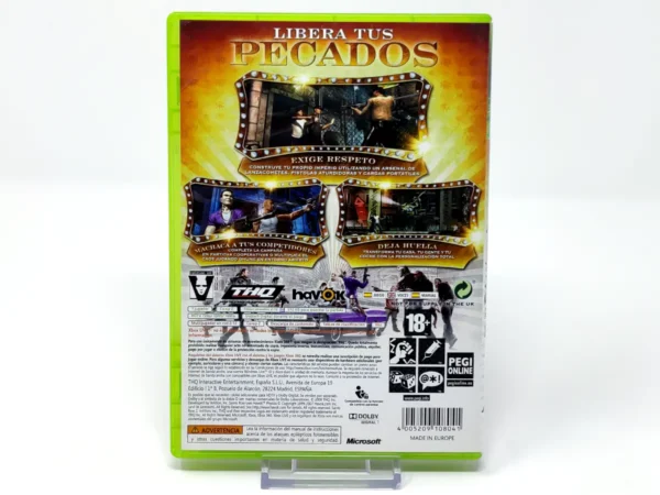 Parte trasera de Saints Row 2 (ESP) para XBOX 360, edición PAL España