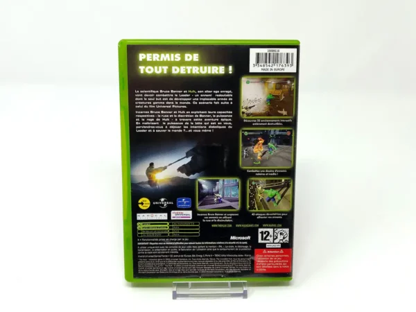 Parte trasera de Hulk (FRA) para XBOX, edición PAL Francia