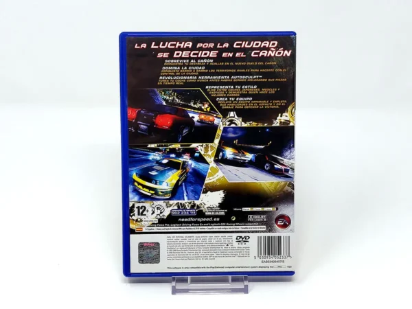 Parte trasera de Need for Speed: Carbono (ESP) (v1) para PlayStation 2, edición PAL España