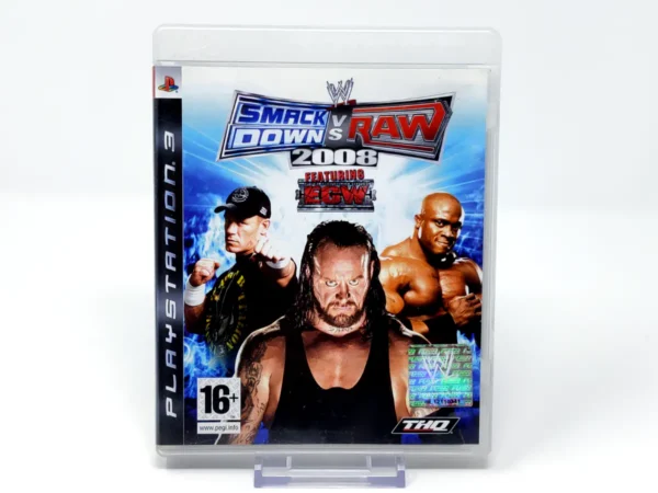Portada de WWE SmackDown vs. Raw 2008 (ESP) (v1) para PlayStation 3, edición PAL España, de segunda mano