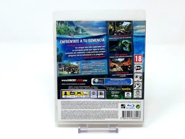 Parte trasera de Far Cry 3 (ESP) para PlayStation 3, edición PAL España