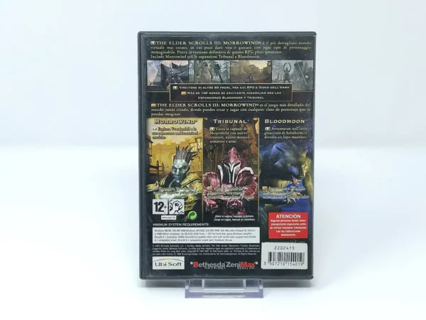 Parte trasera de The Elder Scrolls III: Morrowind (Game of the Year Edition) (ESP) para PC, edición PAL España