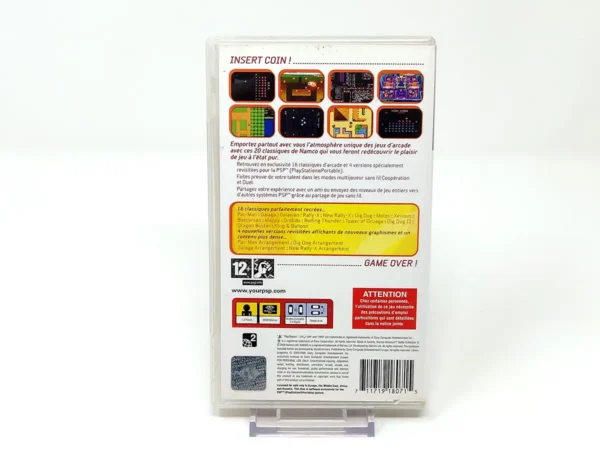 Parte trasera de Namco Museum Battle Collection (ESP) para PSP, edición PAL España