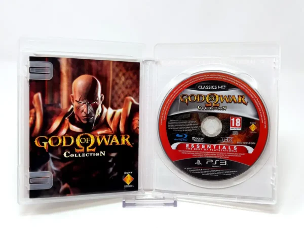 Interior del juego God of War Collection (ESP) (Essentials) para PlayStation 3 con disco y manual