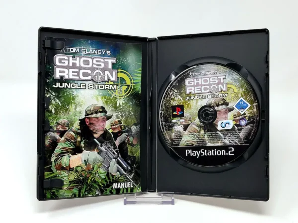 Interior del juego Tom Clancy's Ghost Recon: Jungle Storm (FRA) para PlayStation 2 con disco y manual