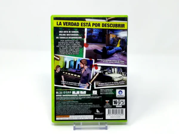Parte trasera de CSI: Pruebas Ocultas (ESP) para XBOX 360, edición PAL España