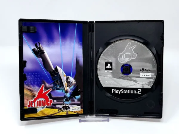 Interior del juego Jet Ion GP (FRA) para PlayStation 2 con disco y manual