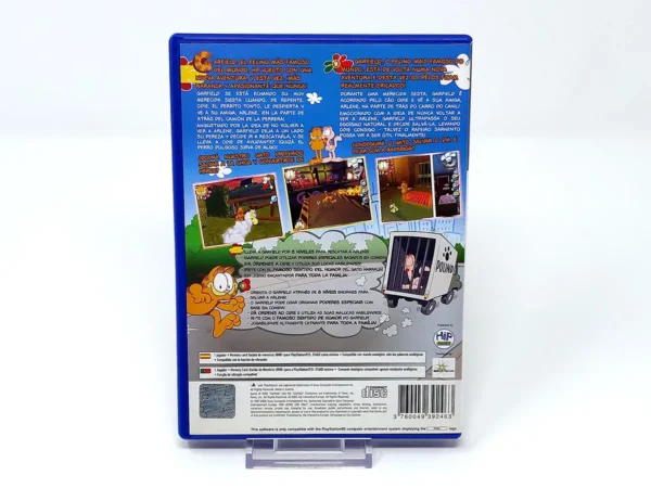 Parte trasera de Garfield: Al rescate de Arlene (ESP) para PlayStation 2, edición PAL España