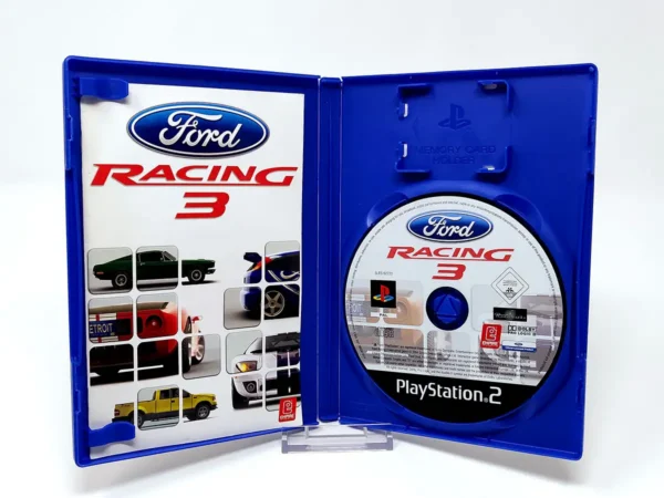 Interior del juego Ford Racing 3 (ESP) (v1) para PlayStation 2 con disco y manual
