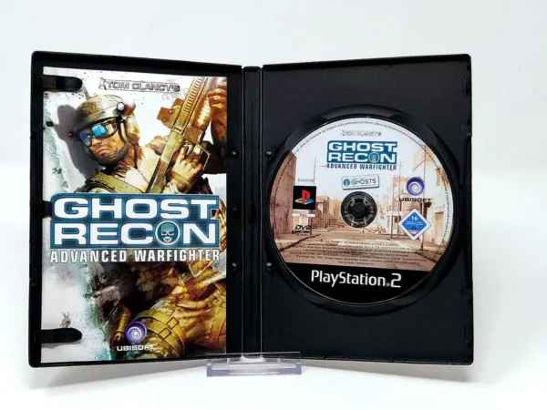 Interior del juego Tom Clancy's Ghost Recon: Advanced Warfighter (FRA) para PlayStation 2 con disco y manual