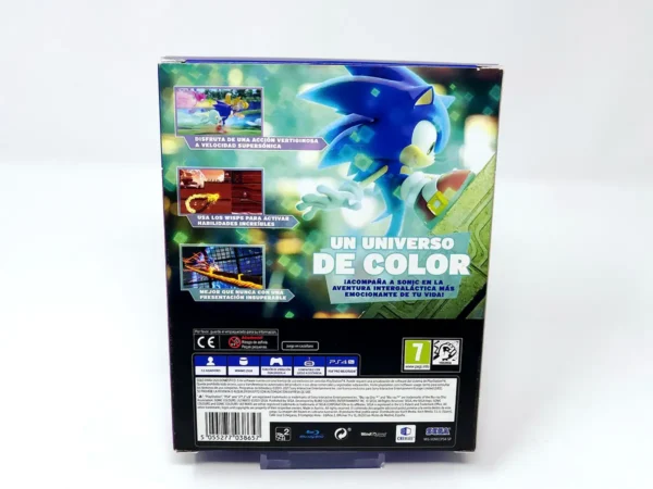 Parte trasera de Sonic Colours: Ultimate (ESP) para PlayStation 4, edición PAL España