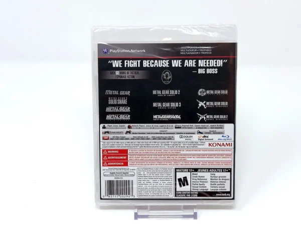 Parte trasera de Metal Gear Solid: The Legacy Collection 1987-2012 (USA) (Precintado) para PlayStation 3, edición NTSC USA