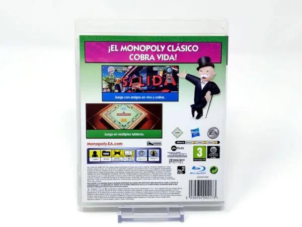 Parte trasera de Monopoly Streets (ESP) para PlayStation 3, edición PAL España