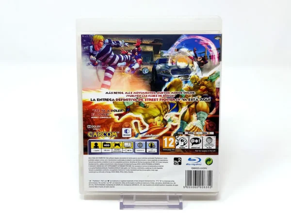 Parte trasera de Super Street Fighter IV (ESP) para PlayStation 3, edición PAL España