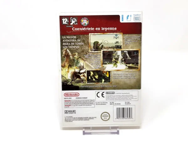 Parte trasera de The Legend of Zelda: Twilight Princess (ESP) para Nintendo Wii, edición PAL España