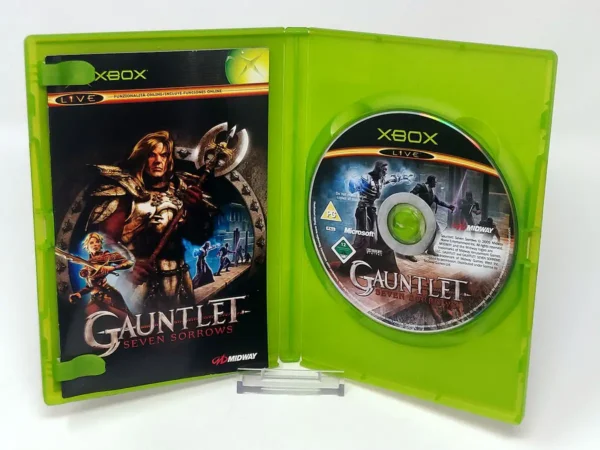 Interior del juego Gauntlet: Seven Sorrows (ESP) para XBOX con disco y manual