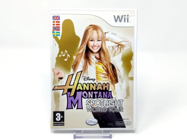 Portada de Disney Hannah Montana: Spotlight World Tour (EUR) (Rebajado) para Nintendo Wii, edición PAL EUR, de segunda mano