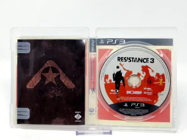 Interior del juego Resistance 3 (ESP) para PlayStation 3 con disco y manual