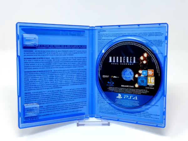 Interior del juego Murdered: Soul Suspect (ESP) para PlayStation 4 con disco y manual
